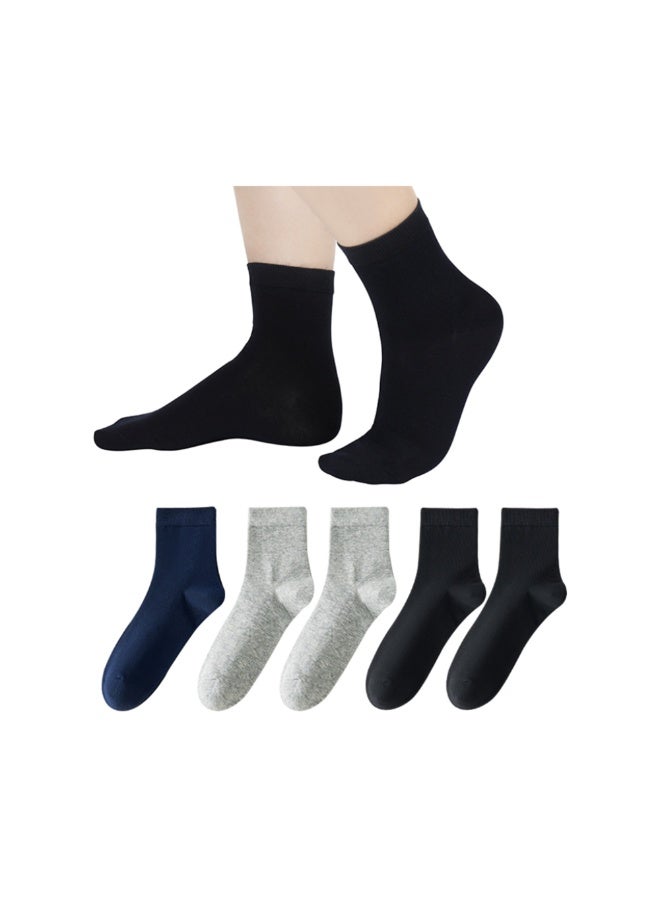 جوارب طويلة رجالية من القطن الممشط المضاد للبكتيريا، مقاس واحد يناسب الجميع، 5 أزواج (مناسبة للمقاسات من 40 إلى 44) - Image 1